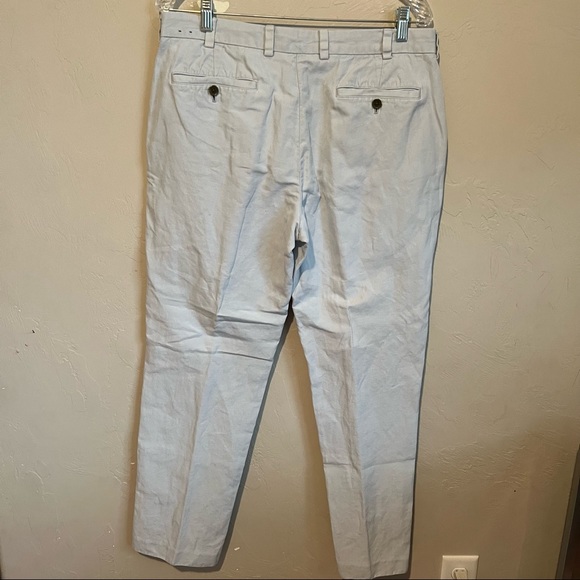 Brooks Brother Irish Linen Cotton Blend Light Baby Blue Chino Pants - Picture 5 of 9